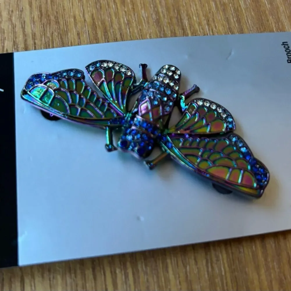 NEW! Multi Colored Gemstone Brooch by Metal Gallery NWT